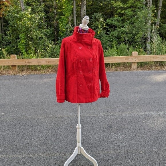 Torrid NWT 0x Large Red Double Breasted Peacoat Coat - Picture 2 of 12